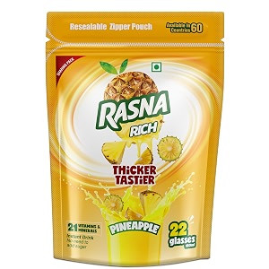 rasna fruit plus 500gm polypouch pineapple