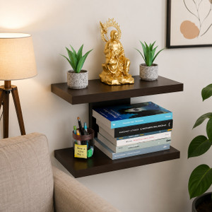 RASTWOOD Wall Mounted 2-Tier Shelf Wooden Wall