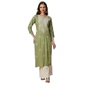 RATAN Rayon Straight Lucknowi Chikankari Ethnic Wear