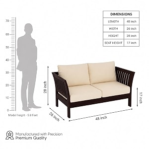 Solid Sheesham Wood Wooden 2 Seater Sofa Set for Living Room | Sofa for ...