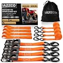 Ratchet Straps - Heavy Duty Tie Downs Straps - 1 Inch x 15 Feet 4 Pack - Safety S Hooks &amp; Soft Loops, 1800LBS Break Strength for Men, Trucks Cargo Moving appliances Motorcycle ATV（Orange）