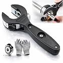 Ratchet-type Pipe Cutter, One-hand Fast Pipe Cutting Tool, for Cutting 5/16-1-1/8 inch Stainless Steel Copper Aluminium PVC, Compact Ratcheting Tubing Cutter for Plumbing, HVAC (Black,6-23mm)