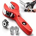 Ratchet-type Pipe Cutter, One-hand Fast Pipe Cutting Tool, for Cutting 5/16-1-1/8 inch Stainless Steel Copper Aluminium PVC, Compact Ratcheting Tubing Cutter for Plumbing, HVAC (Red,6-23mm)