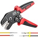 Ratcheting Wire Crimping Tool for AWG 24-16 Open Barrel Terminals – Professional Crimper Tool for JST, DuPont, AMP, Deutsch & Delphi Connectors