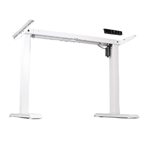 rati single motor height adjustable standing desk  3 memory preset  dual beam support  80kg weight capacity  ctype plug white