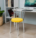 RATISON Leatherette Dining Chair (Set of 1, Finish Color - YELLOW)
