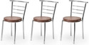 RATISON Leatherette Dining Chair (Set of 3, Finish Color - BROWN)