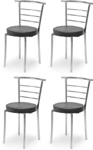 ratison leatherette dining chair set of 4 finish color - black