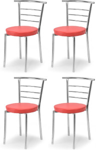 ratison leatherette dining chair set of 4 finish color - red
