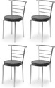 RATISON Leatherette Dining Chair (Set of 4, Finish Color - BLACK)