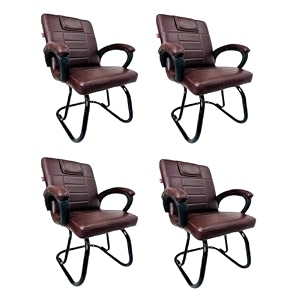 ratison special chair with arm rest strong metal frame and cushioned seat back perfect for long working hours 4 coffee powder coated double pipe frame