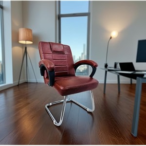 ratison special chair with arm rest strong metal frame and cushioned seat back perfect for long working hours 1 tan s type frame