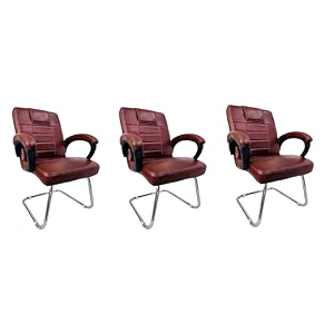 ratison special chair with arm rest strong metal frame and cushioned seat back perfect for long working hours 3 tan s type frame