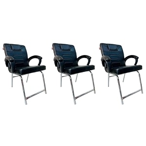 ratison special chair with arm rest strong metal frame and cushioned seat back perfect for long working hours 3 black h frame