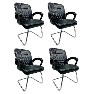 ratison special chair with arm rest strong metal frame and cushioned seat back perfect for long working hours 4 white black s type frame
