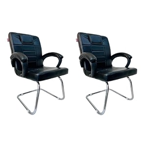 ratison special chair with arm rest strong metal frame and cushioned seat back perfect for long working hours 2 black s type frame