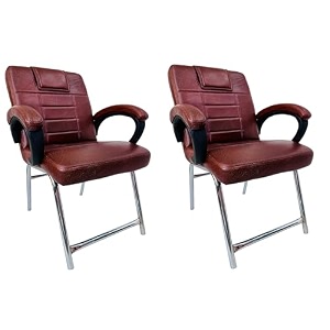 ratison special chair with arm rest strong metal frame and cushioned seat back perfect for long working hours 2 tan h frame