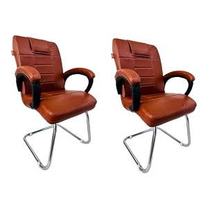 ratison special chair with arm rest strong metal frame and cushioned seat back perfect for long working hours 2 brown s type frame