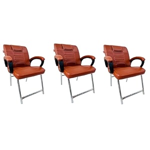 ratison special chair with arm rest strong metal frame and cushioned seat back perfect for long working hours 3 brown h frame