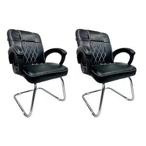 ratison special chair with arm rest strong metal frame and cushioned seat back perfect for long working hours 2 white black s type frame