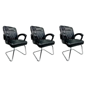 ratison special chair with arm rest strong metal frame and cushioned seat back perfect for long working hours 3 white black s type frame