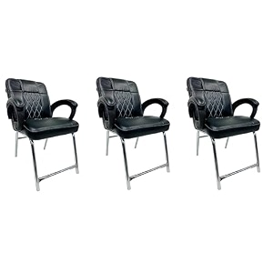 ratison special chair with arm rest strong metal frame and cushioned seat back perfect for long working hours 3 white black h frame