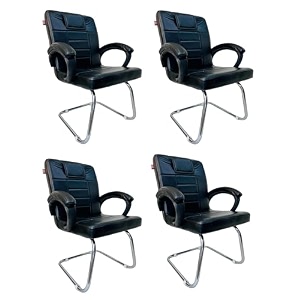 ratison special chair with arm rest strong metal frame and cushioned seat back perfect for long working hours 4 black s type frame
