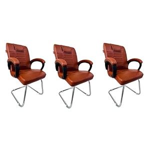 ratison special chair with arm rest strong metal frame and cushioned seat back perfect for long working hours 3 brown s type frame