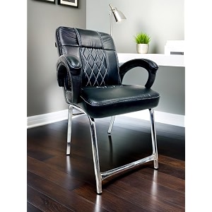 ratison special chair with arm rest strong metal frame and cushioned seat back perfect for long working hours 1 white black h frame
