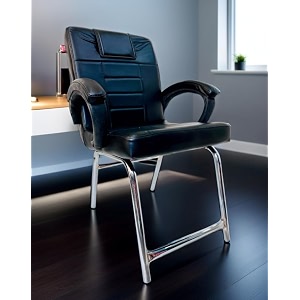 special chair with arm rest strong metal frame and cushioned seat back perfect for long working hours 1 black h frame