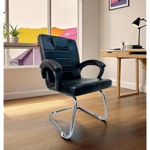 ratison special chair with arm rest strong metal frame and cushioned seat back perfect for long working hours 1 black s type frame