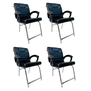 ratison special chair with arm rest strong metal frame and cushioned seat back perfect for long working hours 4 black h frame