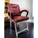 Special Chair with arm Rest Strong Metal Frame and Cushioned seat Back Perfect for Long Working Hours (1, Tan, H Frame)