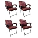 RATISON Special Chair with arm Rest Strong Metal Frame and Cushioned seat Back Perfect for Long Working Hours (4, Tan, H Frame)