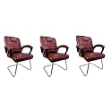 RATISON Special Chair with arm Rest Strong Metal Frame and Cushioned seat Back Perfect for Long Working Hours (3, Tan, S Type Frame)