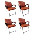 RATISON Special Chair with arm Rest Strong Metal Frame and Cushioned seat Back Perfect for Long Working Hours (4, Brown, H Frame)