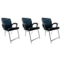 RATISON Special Chair with arm Rest Strong Metal Frame and Cushioned seat Back Perfect for Long Working Hours (3, Black, H Frame)