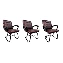 RATISON Special Chair with arm Rest Strong Metal Frame and Cushioned seat Back Perfect for Long Working Hours (3, Coffee, Powder Coated Double Pipe Frame)