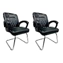 RATISON Special Chair with arm Rest Strong Metal Frame and Cushioned seat Back Perfect for Long Working Hours (2, White Black, S Type Frame)
