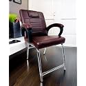 Special Chair with arm Rest Strong Metal Frame and Cushioned seat Back Perfect for Long Working Hours (1, Coffee, H Frame)