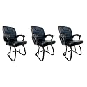 RATISON Special Chair with arm Rest Strong Metal Frame and Cushioned seat Back Perfect for Long Working Hours (3, Black, Powder Coated Double Pipe Frame)