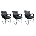RATISON Special Chair with arm Rest Strong Metal Frame and Cushioned seat Back Perfect for Long Working Hours (3, White Black, S Type Frame)