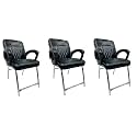 RATISON Special Chair with arm Rest Strong Metal Frame and Cushioned seat Back Perfect for Long Working Hours (3, White Black, H Frame)