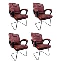 RATISON Special Chair with arm Rest Strong Metal Frame and Cushioned seat Back Perfect for Long Working Hours (4, Tan, S Type Frame)