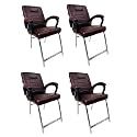 RATISON Special Chair with arm Rest Strong Metal Frame and Cushioned seat Back Perfect for Long Working Hours (4, Coffee, H Frame)