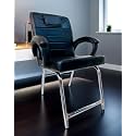 Special Chair with arm Rest Strong Metal Frame and Cushioned seat Back Perfect for Long Working Hours (1, Black, H Frame)