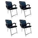 RATISON Special Chair with arm Rest Strong Metal Frame and Cushioned seat Back Perfect for Long Working Hours (4, Black, H Frame)