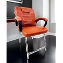 RATISON Special Chair with arm Rest Strong Metal Frame and Cushioned seat Back Perfect for Long Working Hours (1, Brown, H Frame)