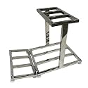 RATISON Stainless Steel Topless Triple Three Inverter Battery UPS Stand for Three Batteries with Adjuster Heavy Duty Stand (Without Wheel, Topless, for Three Batteries)
