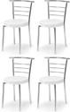 RATISON Steel Dining Home Office Restaurant Chair with Back Support, Computer Work/Visitor Study Chair for Work from Home Motive with Chrome Steel Frame and Leather seat Without arm Chair Leatherette Dining Chair (Set of 4, F